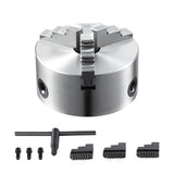 VEVOR 3-Jaw Lathe Chuck, 4, Self-Centering Lathe Chuck, 0.08-4 in/2-100 mm Clamping Range with T-key Fixing Screws Reversible