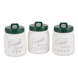 DII Kitchen Accessories Collection Ceramics, Jar Canister Set, Dark Green, 3