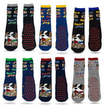Mikoniko Kids Winter Socks With Grips | NonSlip Warm Cotton Socks For Boys & Girls | Soft Cozy AntiSkid Crew Socks | Pack Of 6