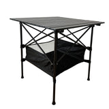 LEADALLWAY Folding Camping Table with Large Storage and Carrying Bags,28x28x28inchs
