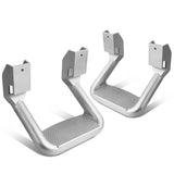 DNA MOTORING Pair Aluminum Side Hoop Steps Universal Side Step Compatible With Chevy GMC Dodge Pickup Trucks SUVs, 11L x 6H x 12