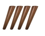 Walnut Color Round Solid Wood Furniture Legs - Perfect for Mid-Century Modern & IKEA Hacks (7 Inches, Set of 4)