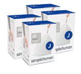 simplehuman Code J Custom Fit Drawstring Trash Bags, 30-45 Liter/8-12 Gallon, 12 Refill Packs (240 Count)