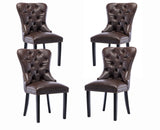 EALSON Modern Dining Chairs Set of 4 Mid Century Leather Dining Room Chairs with Wood Legs Tufted Upholstered Kitchen Side Chair