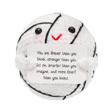TOYMIS Positive Volleyball Doll, Cute Funny Crochet Inspirational Support Volleyball Toy, Positive Emotional Knitted Plush Doll