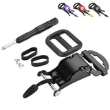 Lamborsafe Helmet Quick Release Buckle Kit, Motorcycle Helmet Chin Strap Clip for Full Face, 3/4, Half Helmets with D-Rings, Fas