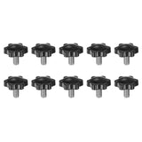 HARFINGTON 10pcs Star Knobs M8 x 16mm 304 Stainless Steel Threaded Stud 32mm Plastic 6-Star Head Hand Tightening Thumb Screw Cla