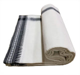 Prakasam Cotton Mens Single (1.28 X 2.00 Mtrs) Colour Thalapathi Border Dhoties/Fine Quality Single Dhoties (White)-Pack Of 5 Dhoties White 1.28X2.00 Mtrs