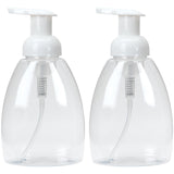 Ginger Lily Farms Foaming Soap Dispenser, Refillable Plastic Pump Bottles for Liquid Hand Soap, 12 oz. Clear Bottle with White P