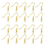 TOAOB 100pcs Earring Hooks Hypoallergenic French Ear Wires with Ball and Coil 18mm Gold Tone Fish Hook Earrings Making Supplies
