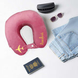 Nutcase Personalized Neck Pillow With Name: Comfort For Long Flights With Memory Foam Travel Neck Pillow (Pink)