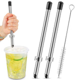 Lasnten 2 Pack Straw Puncher for Plastic Lids Lemonade Cups, Stainless Steel Straw Hole Puncher Punching Tools for Cafe Drinks D