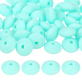 uxcell 50Pcs 12mm Silicone Lentil Beads, Rubber Abacus Focal Bead Loose Bulk Beads for DIY Keychain Pens Bracelets Jewelry Makin