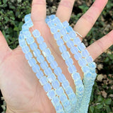 200pcs Czech Faceted Cube Crystal Glass Beads Spacer 8mm (0.3 Inch) White Opal