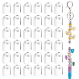 AHANDMAKER 100pcs Acrylic Spacer for Beadable Pens Clear Focal & Spacer Flatback Attachment Pendants for Pen Jewelry Keychain Cr