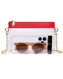 Clear Bag for Stadium Events, Stadium Approved Small Clear Purse for Women, Crossbody Bag for Concerts & Sports (Red)