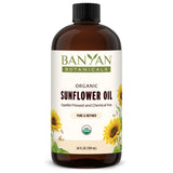 Banyan Botanicals Sunflower Oil - Pure & Organic Sunflower Seed Oil for Skin, Body, Hair & More - Multiple Sizes - 24 oz - Expel