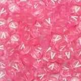 200PCS Letter Beads 4x7mm Acrylic Colorful Transparent Letter V Beads for Jewelry Making Bracelet