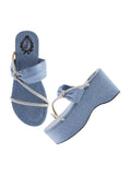 Shoetopia Women'S Wedge Sandal-7 Kids Uk (Girls-P-Jeans-Blue)-Eu40,Blue,7,B0D4VQ5TCJ