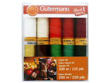 Gutermann Cotton 50 Holiday Thread Set 10 Spools Collection 1 Gold Metallic