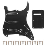 SAPHUE 3x Mini Humbucker Electric Guitar Pickguard 9K/9K/9K Loaded Prewired Scratchplate for ST Style Guitar (Black)