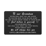 DEGASKEN Our Grandson Wallet Card - We Will Always Love You - Grandson Gifts from Grandma and Grandpa, Grandson Graduation Card