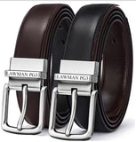 Lawman Pg3 Men Black Texas Leatherite Reversible Belt ()_732