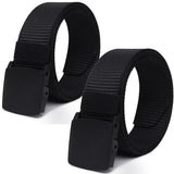 Sunshopping MenS Causal Nylon Canvas Tactical Adjustable Plastic Flap Buckle Belt Combo Set (Opd312) (Free Size, Multi03)