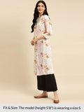 Rangita Women Rayon Off White Printed Calf Length A Line Kurti With Front Button Placket_8905723192167