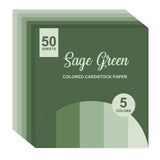 JarThenaAMCS 50 Sheet 12 x 12 Inch Sage Green Card Stock Paper Thick Paper Cards Gradient Colored Scrapbook Paper For Prints DIY