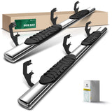 YHTAUTO 5 Inch Running Boards Side Steps Compatible with Ford Ranger 19-23, Crew/SuperCrew Cab, Oval Straight Stainless Steel Po