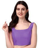 Pujia Mills Women's Deep Neck Silk Sleeveless Readymade Blouse (Sando Lavender, 32)