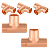 5-Pack EFIELD 5/8 X 5/8 X 5/8 C X C X C Copper Tee, LF Copper Plumbing Fittings with Sweat Solder Connection