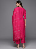 Libas Women'S Silk Blend Kurta Sets (Gs812_Pink_Xl)