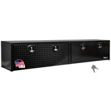Buyers Products 1721561 Black Aluminum Diamond Tread Topsider Truck Box With Drop Door, 96 x 13 x 16 Inch, Weather-Resistant, Lo