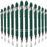 Oddmoal Ballpoint Pen with Stylus Tip, Soft Touch Click Metal Pen, 1.0mm Medium Point, Black Ink, 12 Count(Dark Green)