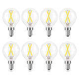 AIELIT 2W 5000K Dimmable LED Candelabra Bulb(Bright White), 25-30 Watt Equivalent 200LM, E12 Base G15 LED Filament Light Bulbs,