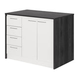 South Shore Kitchen Island, Gray Oak and White