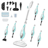 OLIXIS 10-in-1 Steam Mop, 1550W Detachable Handheld Steam Cleaner for Floor Cleaning, 16FT Cord, 2 Washable Pads, Multi-Purpose