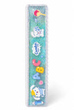 Scale 20cm | Transparent Glitter Liquid Ruler for Kids | Cute Cartoon Desgin Measuring Scale with Floating Glitter | School Rule