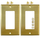 Rio Salto BRASS Metal Gold Light Switch Wall Plate MIDSIZE Outlet Cover Wall Plate Receptacle Wallplate Covers Single Gang Deco