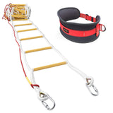 ISOP Emergency Fire Escape Rope Ladder 34 Story Homes 32 ft Flame Resistant Unique Safety Ladder with Hooks & Safety Cord & Saf