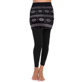Angelina Womens Cotton Comfort High Waisted Leggings with Mini Skirt, 021_Snow_SM