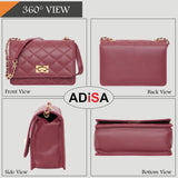 Adisa Women'S Girls Quilted Cross Body Sling Bag (Sl5059-Maroon),Maroon,,B0BH2GS8VZ