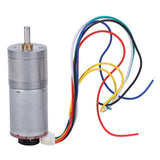 GA25-370 Gear Motor DC with Speed Encoder, Stainless Steel High Torque Electric Micro Speed Reduction Geared Motor Brush DC Moto