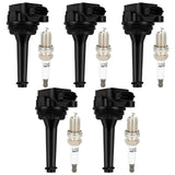 ECCPP UF341 5 ignition coils with 5 iridium Spark Plugs Volvo 1999 2000 2001 2002 2003 2004 C70 2001 2002 2003 2004 2005 S60 UF3