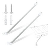 2 Pack 12 Inch Wire Shelf Brackets,White Closet Support Bracket with Anchors and Screws,Metal Wire Shelf Brackets Accessories fo