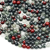 Zenkeeper 116 Pcs African Bloodstone Beads for Jewelry Making 6 MM African Bloodstone Gemstones Loose Stone Beads
