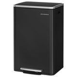 SONGMICS Trash Can, 13-Gallon Gabbage Can, with 15 Trash Bags, Steel, with Soft-Close Lid, Removable Inner Bucket, Handles, Ink