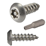 Fastenere Torx Security Sheet Metal Screws #10 x 5/8 (25Pack) Button Head, TamperResistant, Anti Theft Stainless Steel Scre